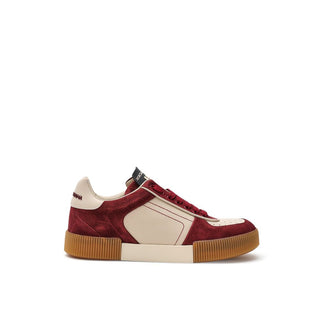 Bordeaux Leather Low Top Sneakers