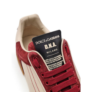 Bordeaux Leather Low Top Sneakers