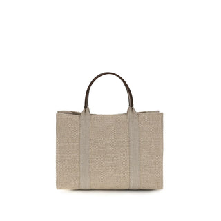 Beige Fabric Shoulder Bag