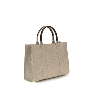 Beige Fabric Shoulder Bag