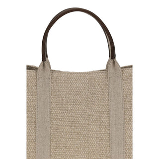 Beige Fabric Shoulder Bag