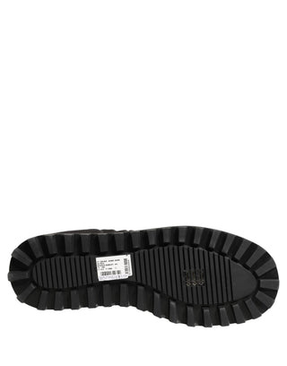 Black Quilted Effect Mid Calf Boots Shoes