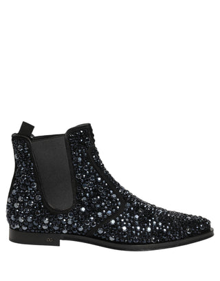 Black Embellished Chelsea Ankle Boots Shoes