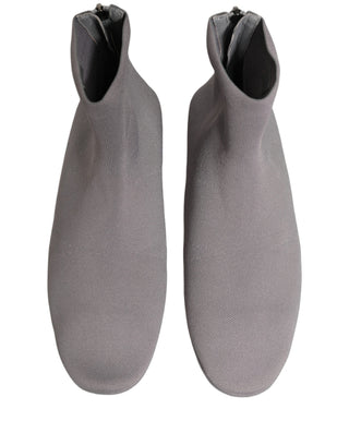 Gray Stretch Mesh Men Ankle Boots Shoes