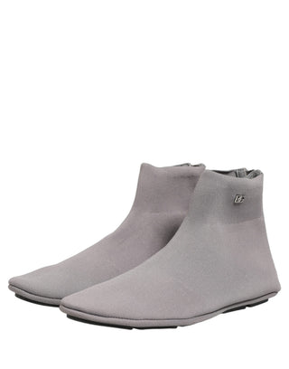 Gray Stretch Mesh Men Ankle Boots Shoes