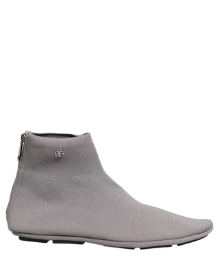 Gray Stretch Mesh Men Ankle Boots Shoes