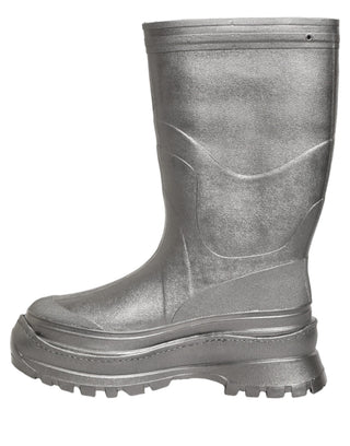 Metallic Silver Pull On Rain Boots Men Shoes