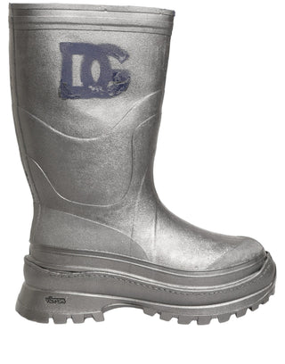 Metallic Silver Pull On Rain Boots Men Shoes