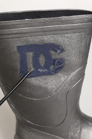 Metallic Silver Pull On Rain Boots Men Shoes