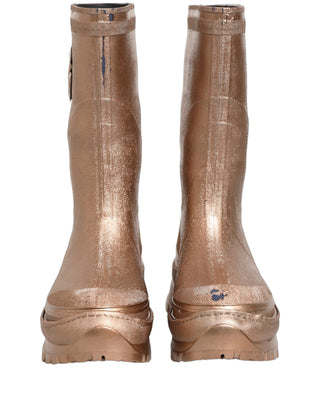 Botas de lluvia de PVC color oro rosa para hombre, sin cordones