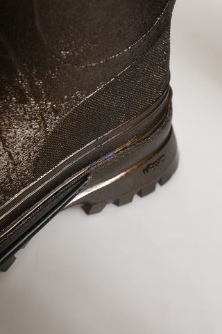Bronze PVC Pull On Rain Boots Men Shoes