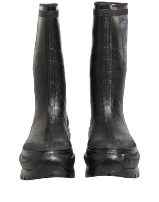 Black PVC Pull On Rain Boots Men Shoes