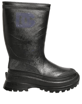 Botas de lluvia de PVC negro para hombre, sin cordones