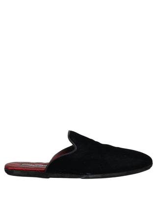 Dark Blue Suede Slides Flat Slipper Men Shoes