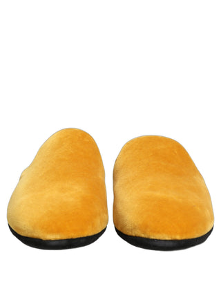 Yellow Suede Slides Flat Slipper Men Shoes