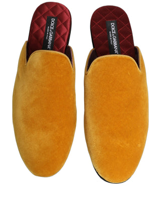 Yellow Suede Slides Flat Slipper Men Shoes