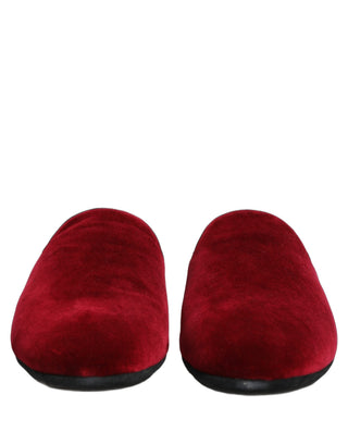 Red Suede Slides Flat Slipper Men Shoes
