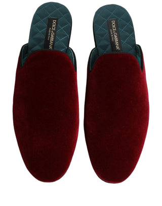 Red Suede Slides Flat Slipper Men Shoes
