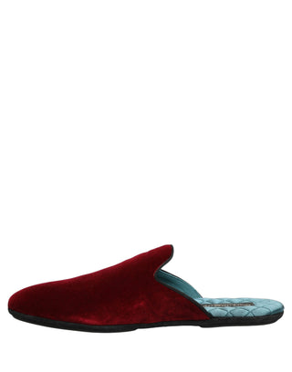 Red Suede Slides Flat Slipper Men Shoes