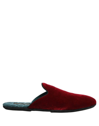 Red Suede Slides Flat Slipper Men Shoes