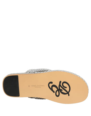 Silver Rope Slides Sandals Flip Flops Shoes
