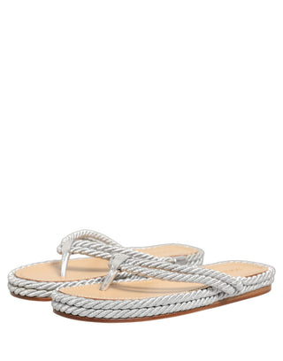 Silver Rope Slides Sandals Flip Flops Shoes