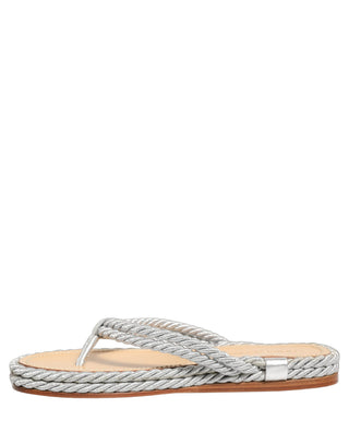 Silver Rope Slides Sandals Flip Flops Shoes