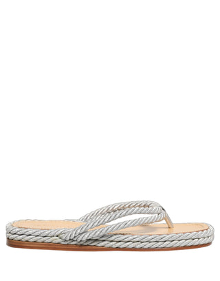 Silver Rope Slides Sandals Flip Flops Shoes
