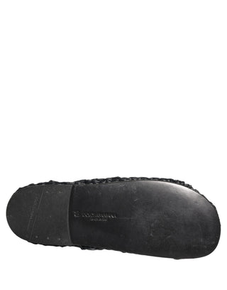 Black Straw Raffia Slides Sandals Flats Shoes