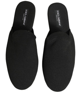 Black Suede Slides Flat Slipper Men Shoes