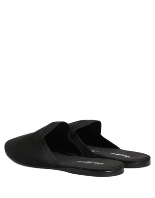 Black Suede Slides Flat Slipper Men Shoes