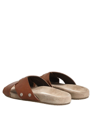Sandalias de cuero de becerro marrón