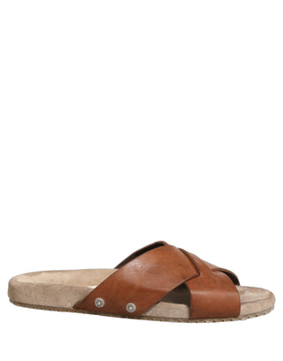 Sandalias de cuero de becerro marrón