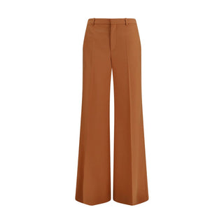 Orange Cotton Flared Pants