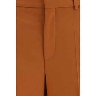 Orange Cotton Flared Pants