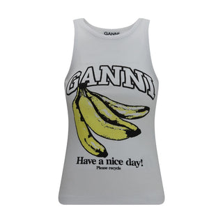White Cotton Sleeveles T-Shirt