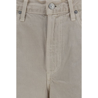 Beige Cotton Jeans Denim