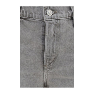 Gray Cotton Straight-Leg Jeans