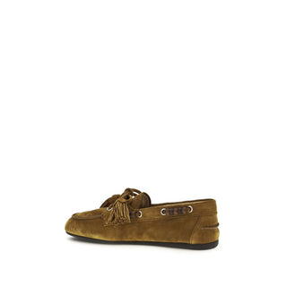 Mocasines slip-on Bos Taurus de cuero de becerro beige