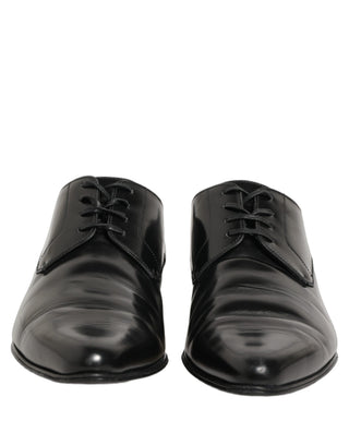 Zapatos formales Derby de cuero negro para hombre  