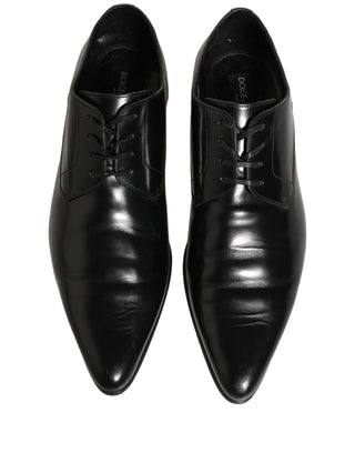 Zapatos formales Derby de cuero negro para hombre  
