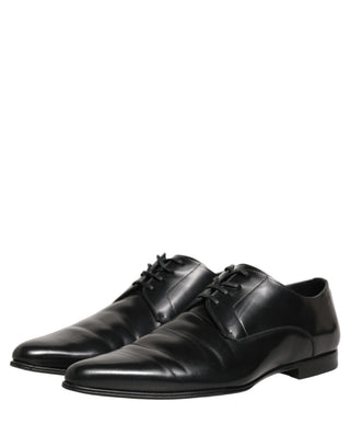 Zapatos formales Derby de cuero negro para hombre  