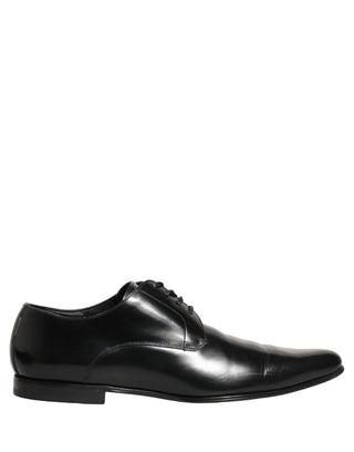 Zapatos formales Derby de cuero negro para hombre  