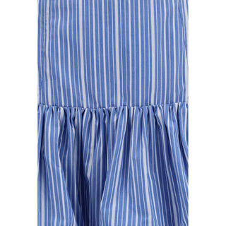 Blue Cotton Mini Skirt