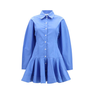 Blue Cotton Casual Dress