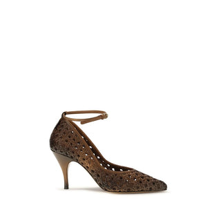 Beige Calf Leather Bos Taurus High Heel Pumps