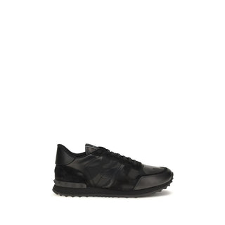 Black Polyester Athletic Sneakers