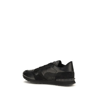 Black Polyester Athletic Sneakers