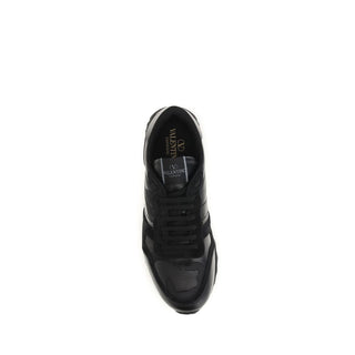Black Polyester Athletic Sneakers