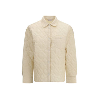 Beigefarbene, durchgehende Jacke aus Polyamid